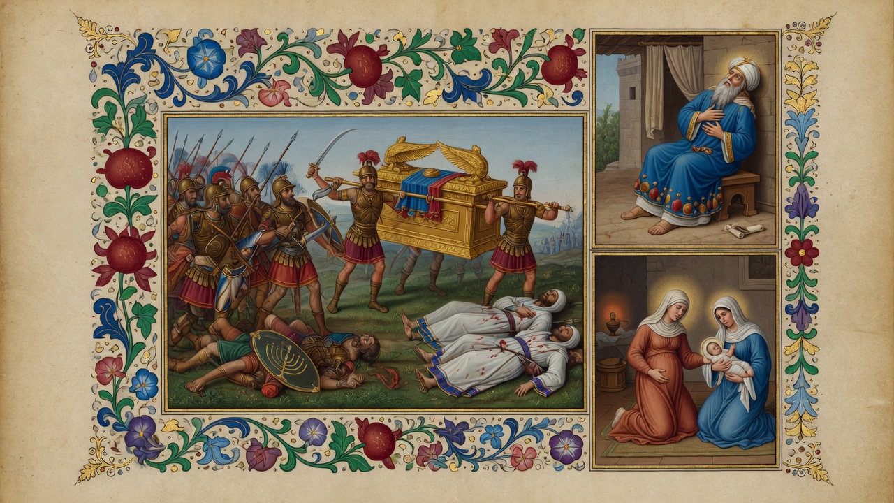 Illustration of The Ark Captured by the Philistines
