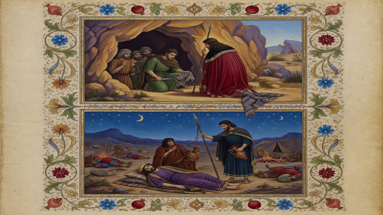 Illustration of David Spares Saul's Life