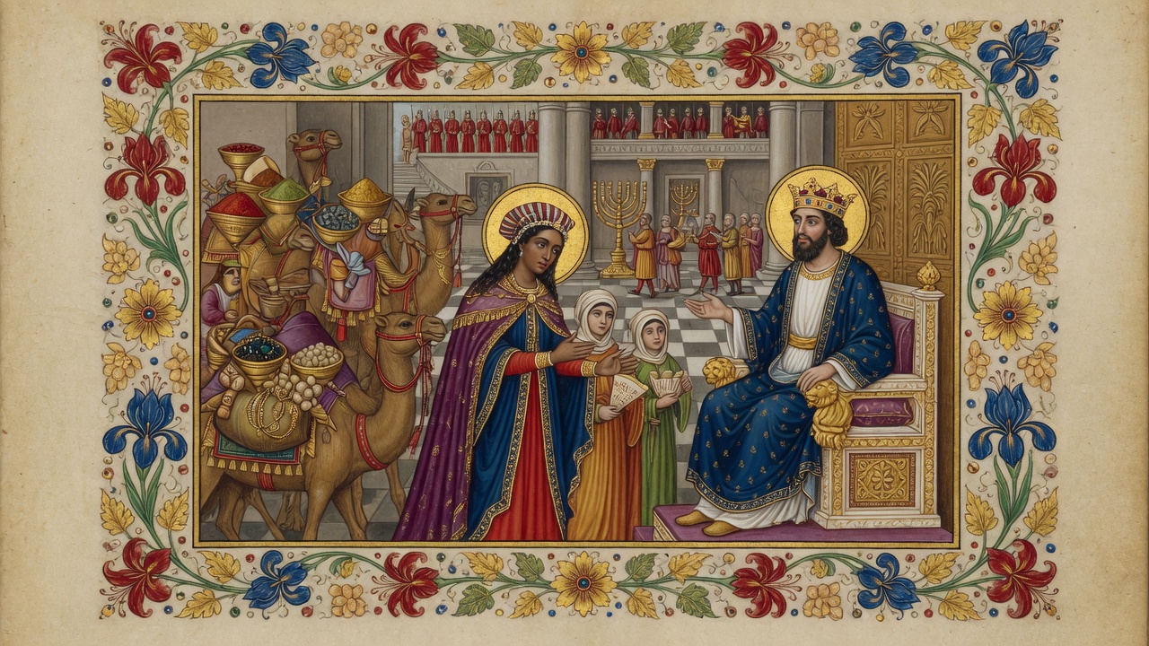 Illustration of The Queen of Sheba Visits Solomon