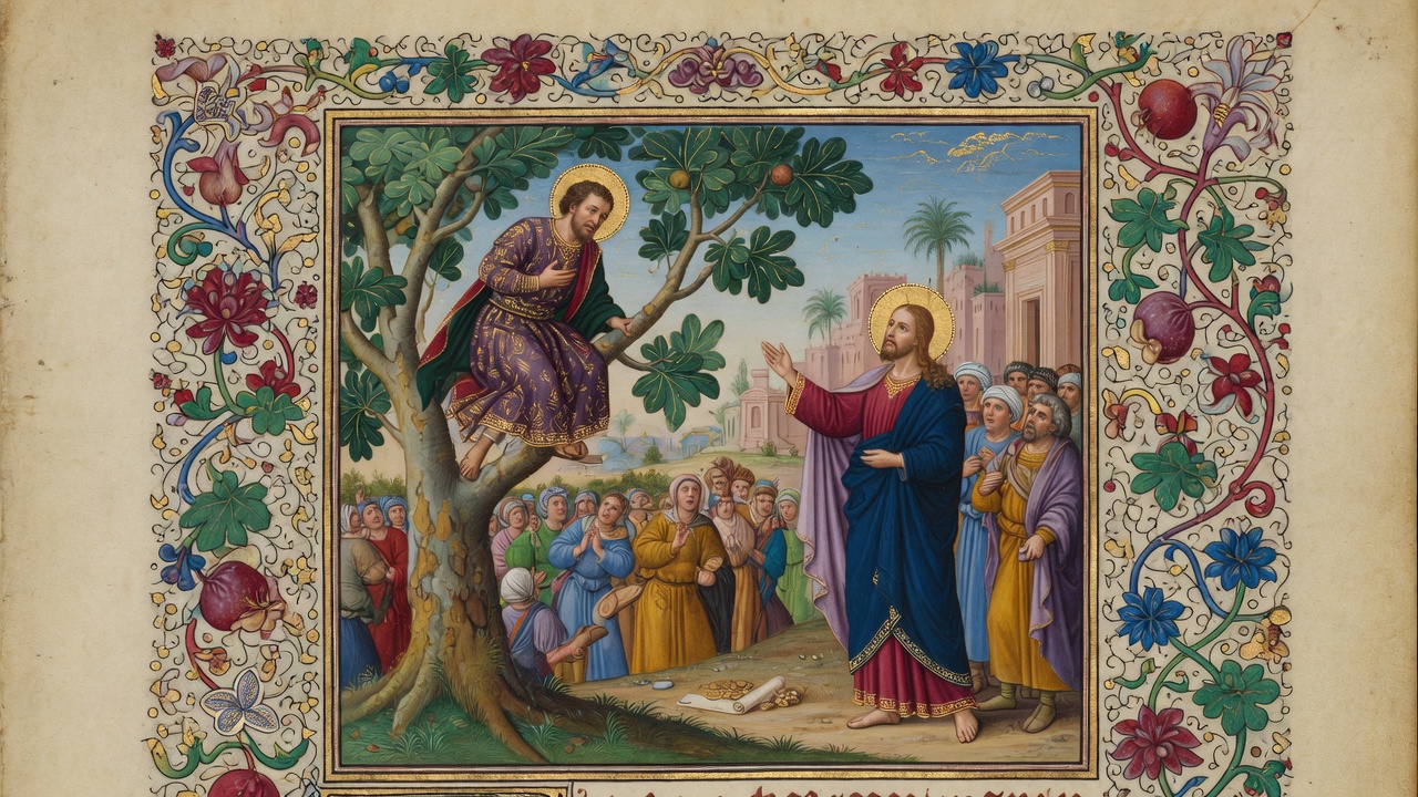 Illustration of Zacchaeus Meets Jesus