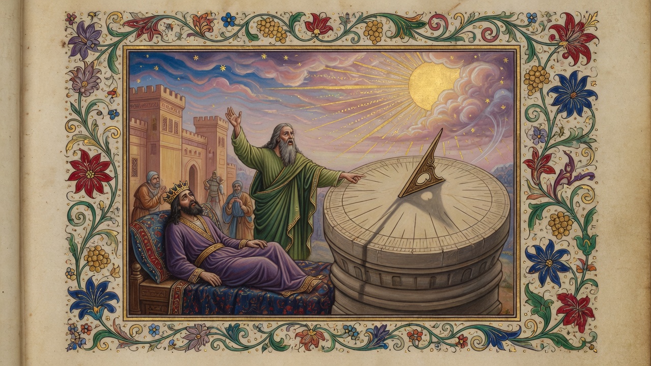 Illustration of Hezekiah's Sundial Reversed