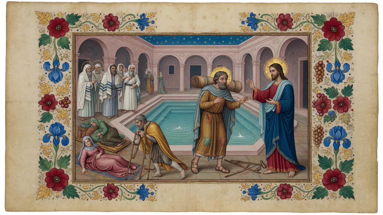 Illustration of Healing at the Pool of Bethesda