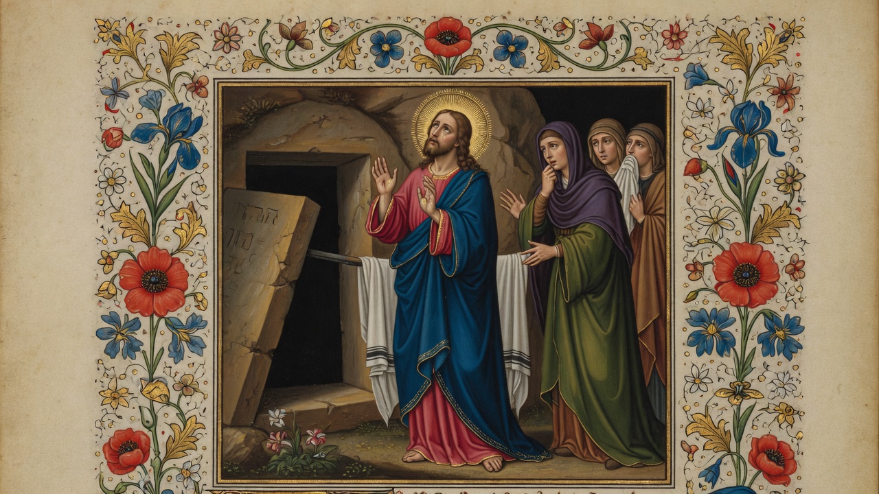 Illustration of Jesus's Prayer at Lazarus's Tomb